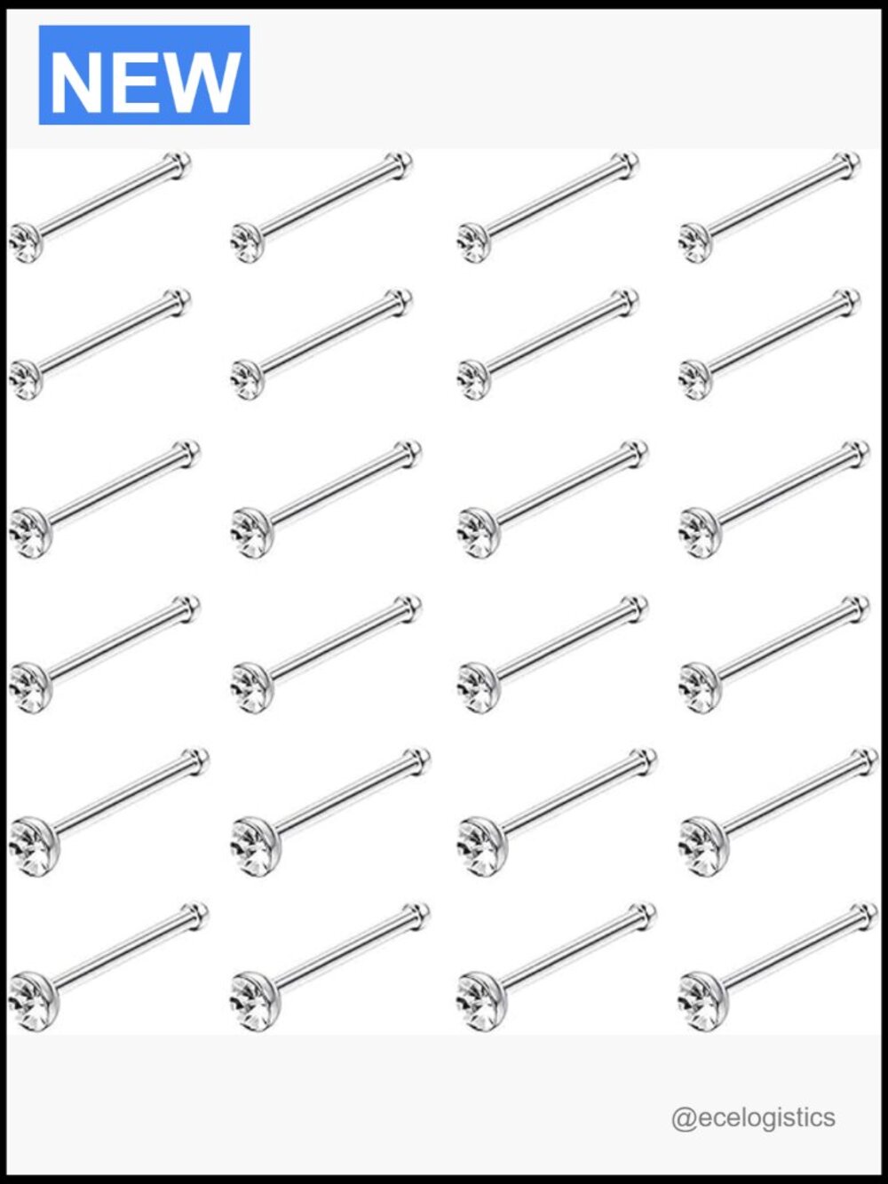 Surgical Steel Nose Studs Set 22G Hypoallergenic Piercing Jewelry